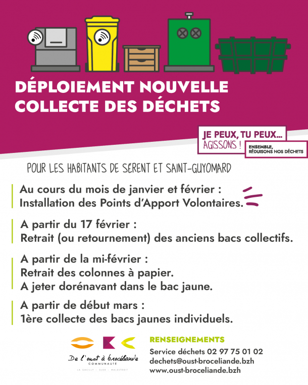 Informations sur le déploiement de la nouvelle collecte des déchets