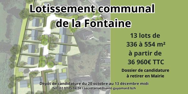 NOUVEAU LOTISSEMENT COMMUNAL - OUVERTURE DES CANDIDATURES ! 